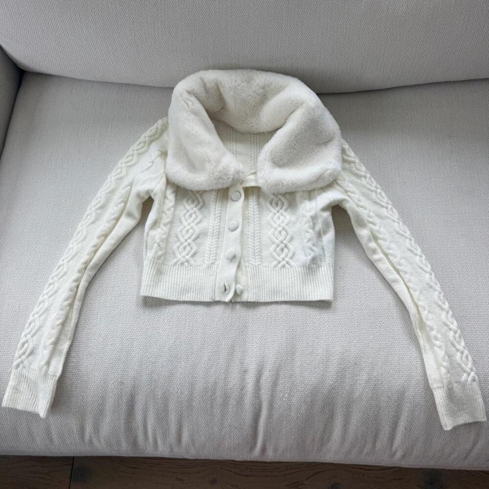Cider creamivory cropped cardigan featuring